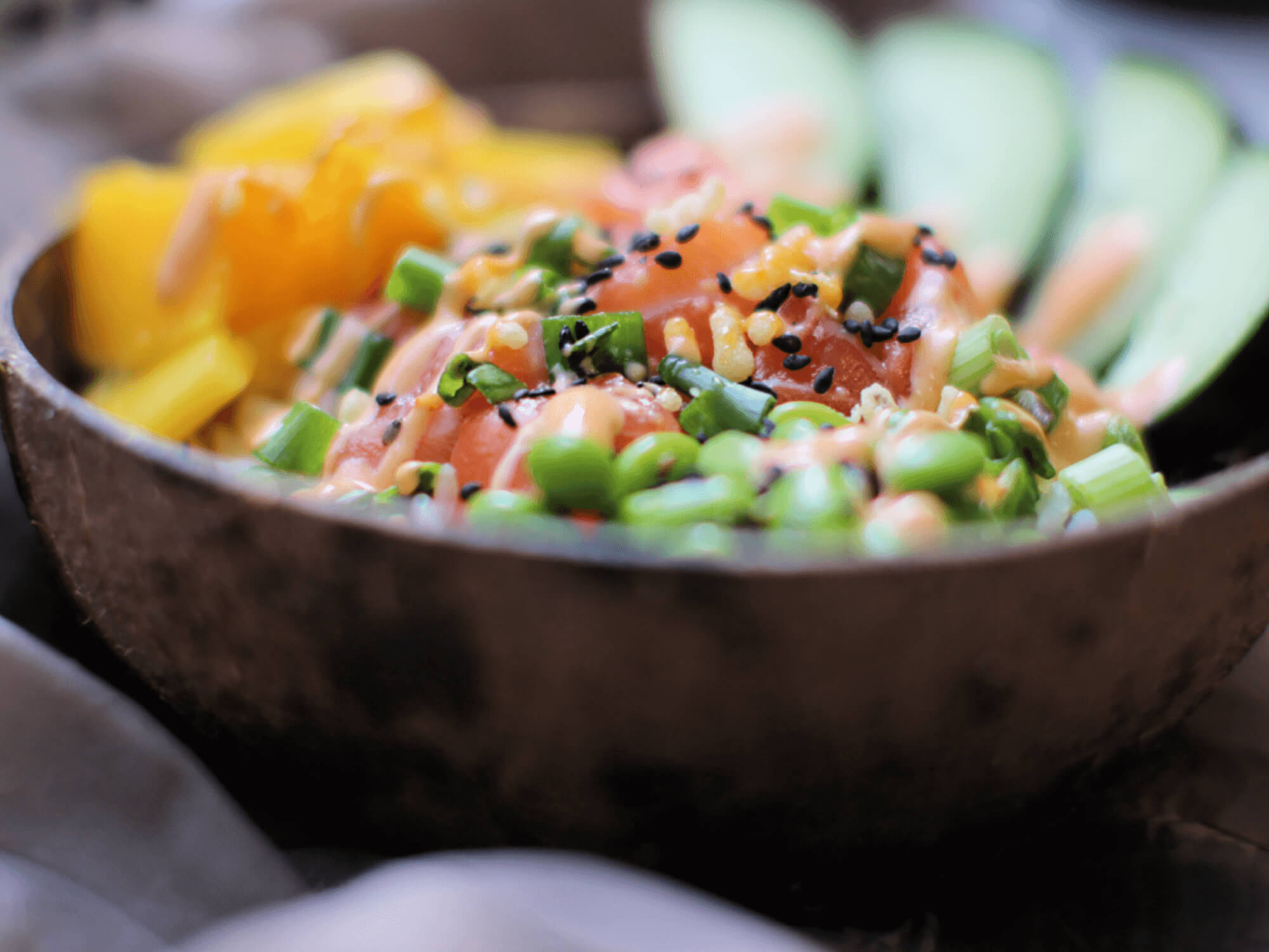 close up salads and bowls